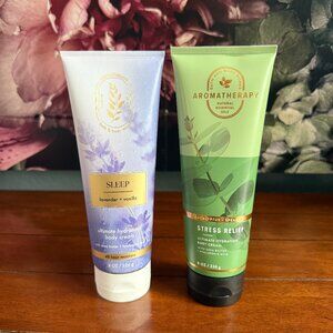 NEW 2-Pc LAVENDER + VANILLA & EUCALYPTUS + SPEARMINT Body Cream Full Size BBW